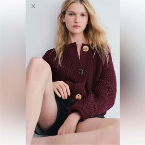 Zara Chunky Knit Cardigan Sweater